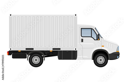 small truck van lorry for transportation of cargo goods stock vector illustration