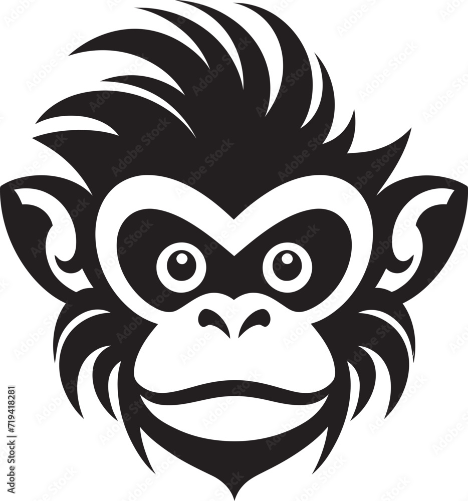 Ebony Echoes Monkey Vector SketchesInkwell Impressions Darkened Ape Vectors
