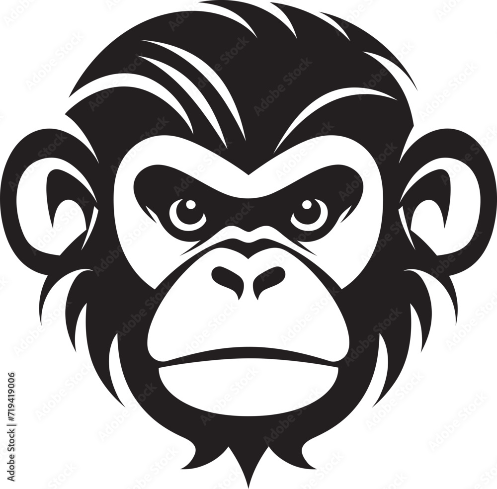Graphite Gaze Monochrome Monkey DesignsEbony Euphoria Darkened Primate Sketches