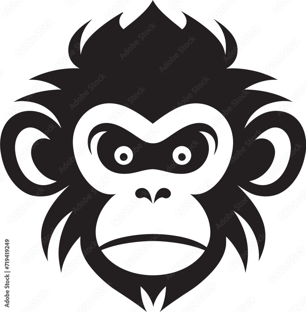 Ink Infused Insight Monochrome Ape VectorsNocturnal Notions Vectorized Monkey Sketches