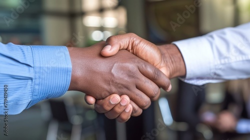 Professional Handshake: Two Black Male Businessmen