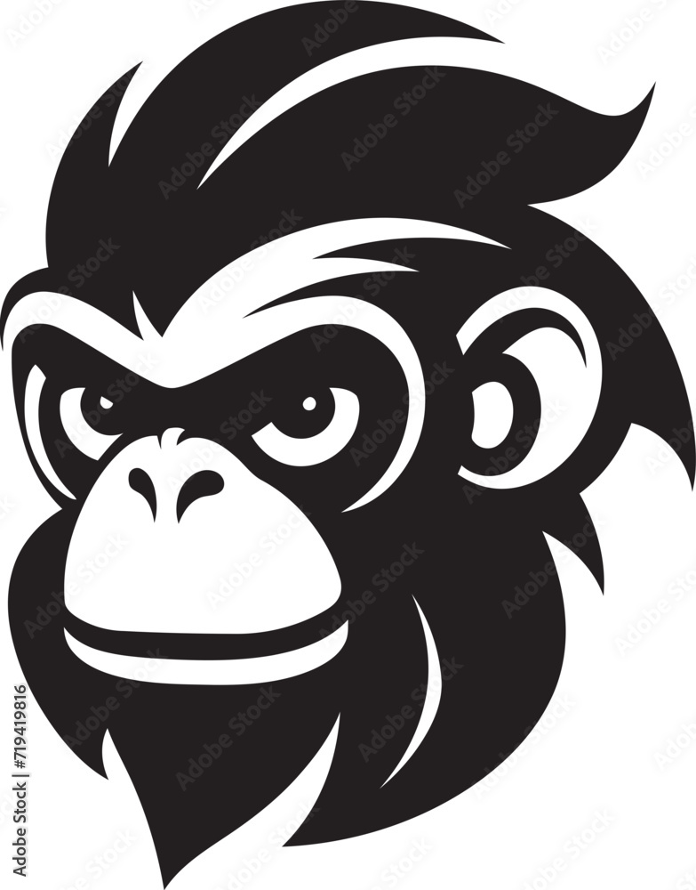 Graphite Glide Black Primate VectorsEbony Etchings Ape Vector Illustrations