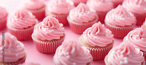 Pink Cupcake Background Banner