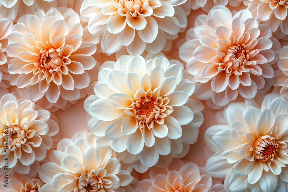 Pastel chrysanthemum flowers, floral background, generative ai Pastel chrysanthemum flowers, floral background, generative ai