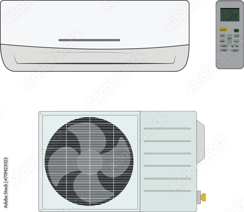 Air conditioner isolated on a white background vector illustration