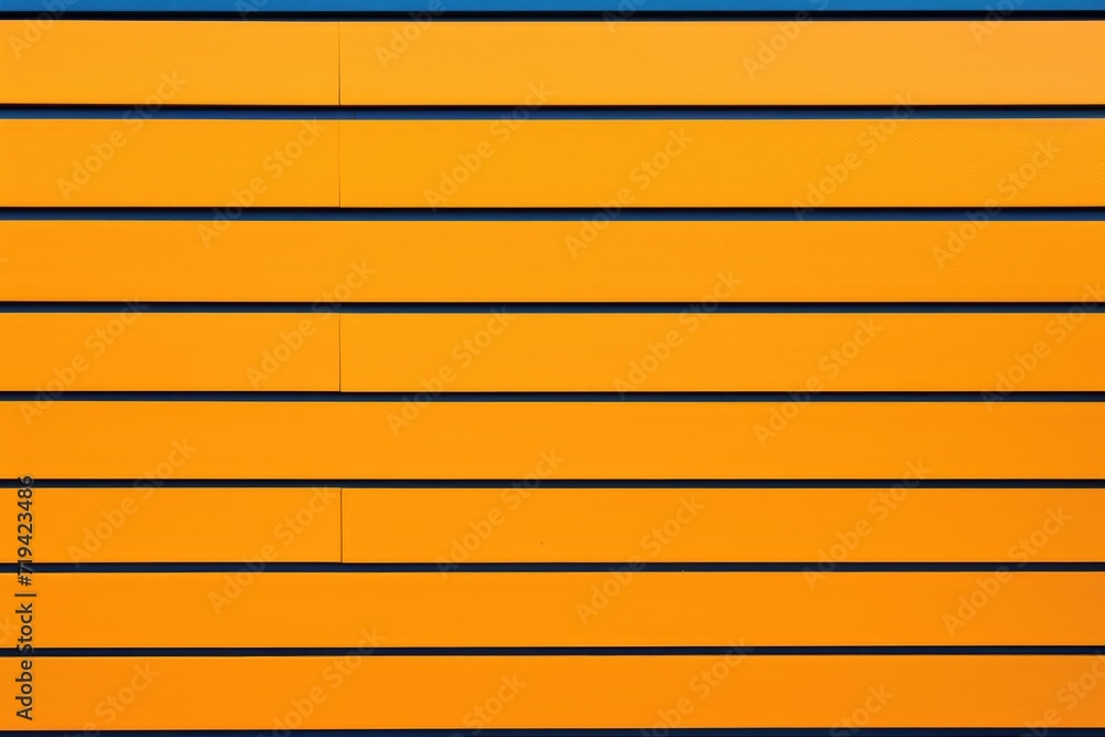 A photo of a vibrant yellow wall adorned with evenly spaced horizontal lines.