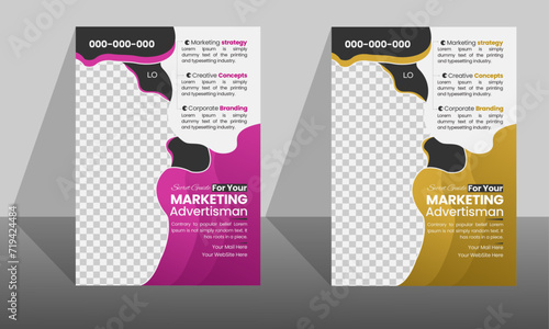 Professional business multipurpose flyer design template. Corporate modern Business flyer design template. Geometric shape flyer design layout, poster design and leaflets.