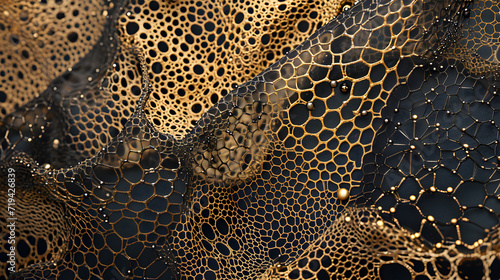 Close-up of Black and Gold Fabric Pattern