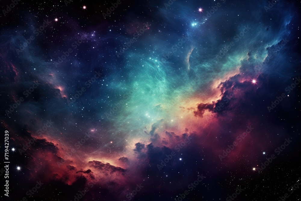 Universe galaxy wallpaper star particle motion on black background, starlight nebula in galaxy at universe Space background, Ai generated Universe galaxy wallpaper star particle motion on black background, starlight nebula in galaxy at universe Space background, Ai generated