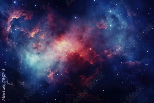 Universe galaxy wallpaper star particle motion on black background, starlight nebula in galaxy at universe Space background, Ai generated