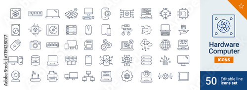 Hardware icons Pixel perfect. Pc, setup, network, ....