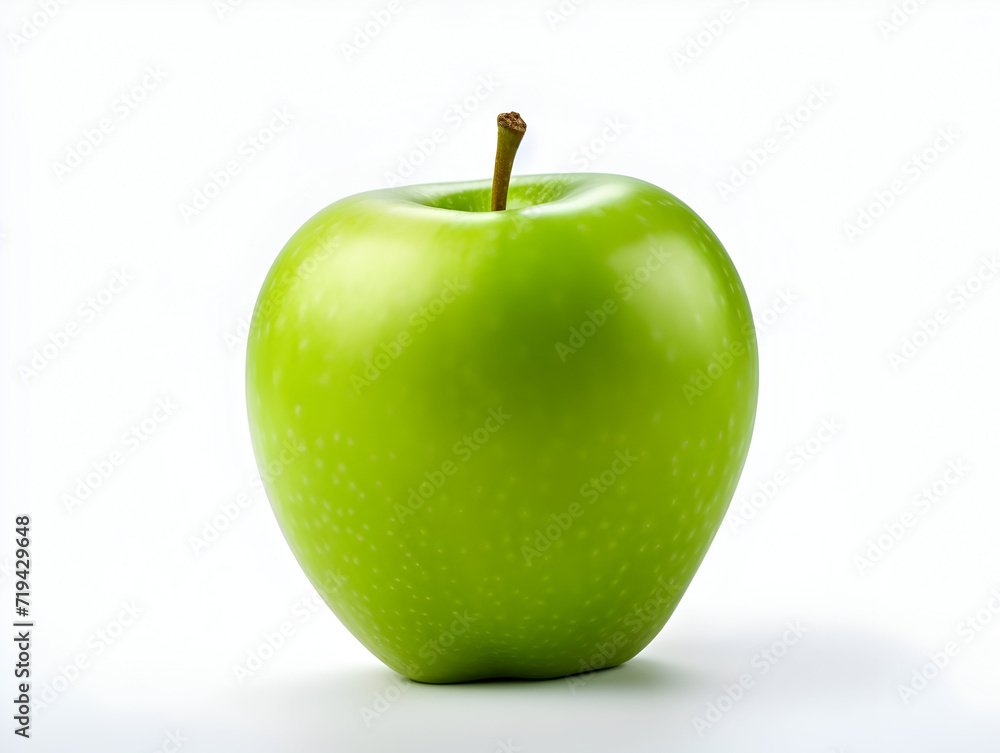 Fresh green apple fruit on white background