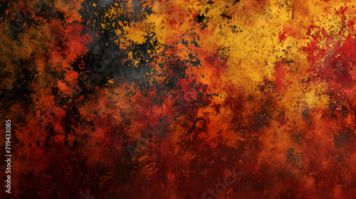 Painting of Red, Yellow, and Black Colors in Abstract Style © Reisekuchen