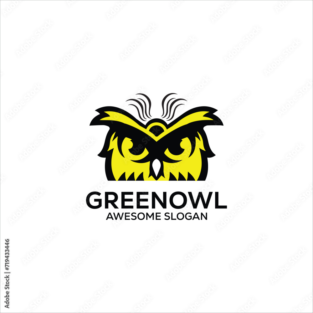 owl simple mascot logo design Illustration