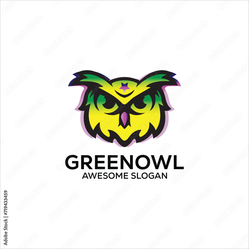 Naklejka premium owl simple mascot logo design Illustration