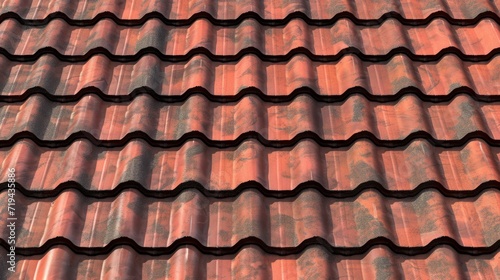 Roof texture seamless, High resolution, Texture of stone coated steel roof tiles in red color