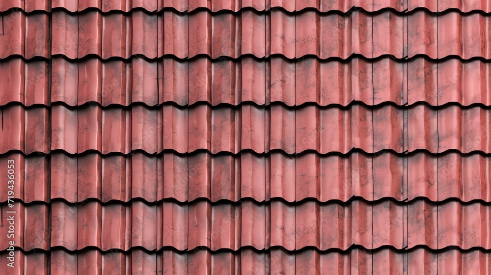 Roof texture seamless, High resolution, Texture of stone coated steel roof tiles in red color