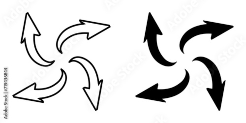 Outward arrow icon vector. Four Arrows icon sign symbol vector. Arrows pointing outward vector icon illustration isolated on white background