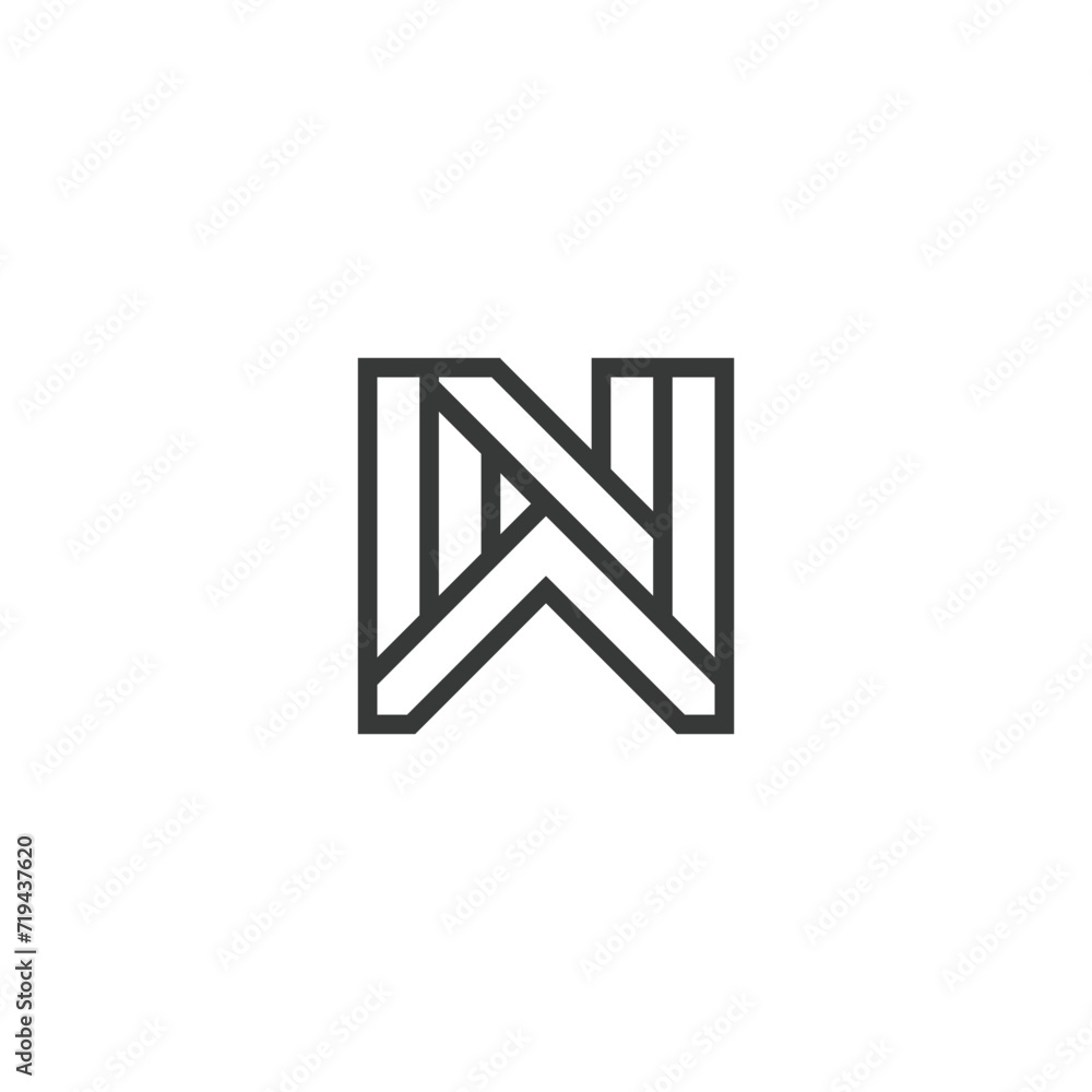 WN or NW logo and icon design WN or NW logo and icon design