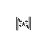 NW, WN, Abstract initial monogram letter alphabet logo design