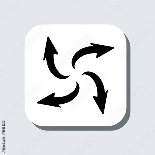 Outward arrow icon vector. Four Arrows sign symbol in trendy flat style. Arrow pointing outward vector icon illustration in square isolated on gray background