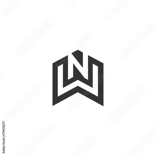 NW, WN, Abstract initial monogram letter alphabet logo design photo