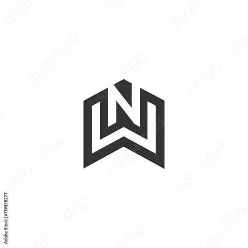 NW, WN, Abstract initial monogram letter alphabet logo design