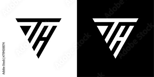 vector logo th combination of triangles photo