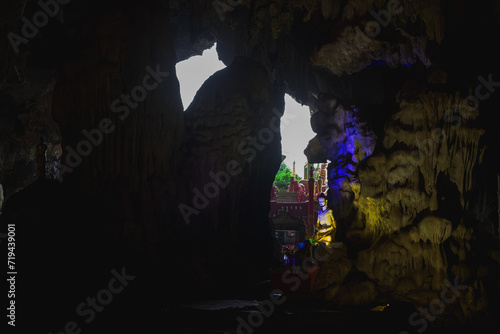 A fasting Buddha statue in Mahar Sadan Cave photo