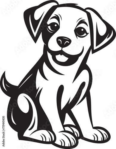 Black Puppy in Vector Graphic StyleVector Art Black Puppy Affection