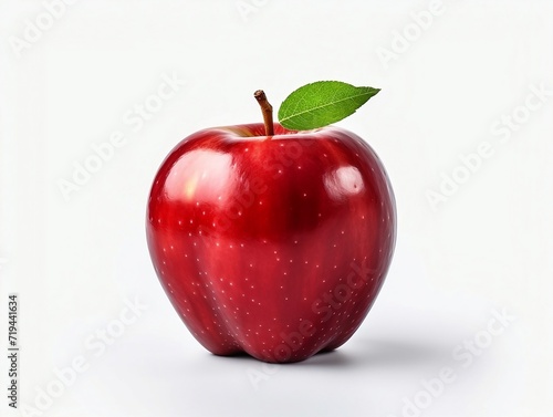 Fresh red apple fruit on white background
