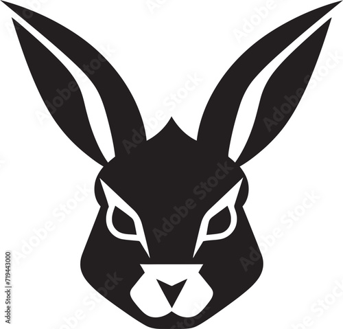Mysterious Monochrome Black Rabbit IllustrationDynamic Elegance Rabbit Vector Silhouette