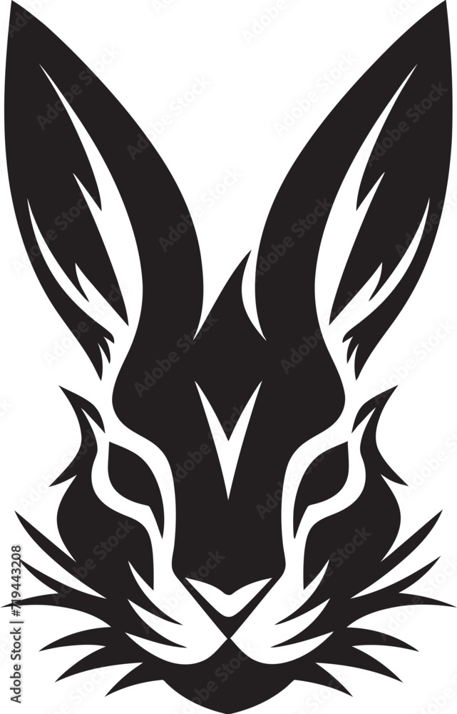 Stylish Simplicity Rabbit Vector IllustrationDynamic Noir Black Rabbit Vector Art