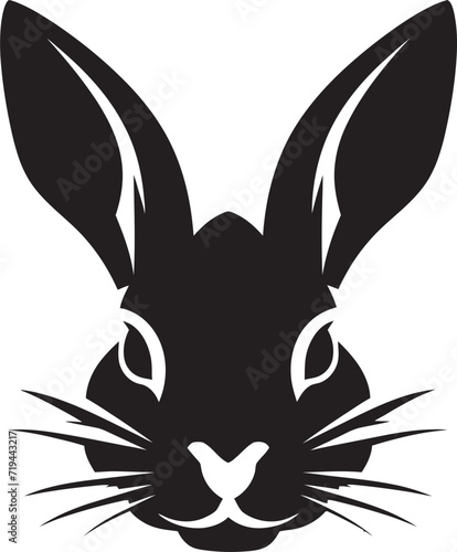 Ethereal Charm Rabbit Vector DesignGraphite Grace Black Rabbit Illustration