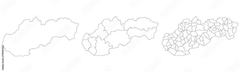 Slovakia map. Map of Slovakia in white set