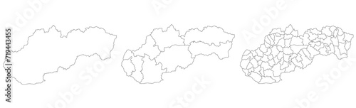 Slovakia map. Map of Slovakia in white set