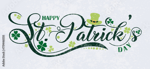 Hand sketched Lettering Happy Saint Patrick's Day logotype concept. vector illustration