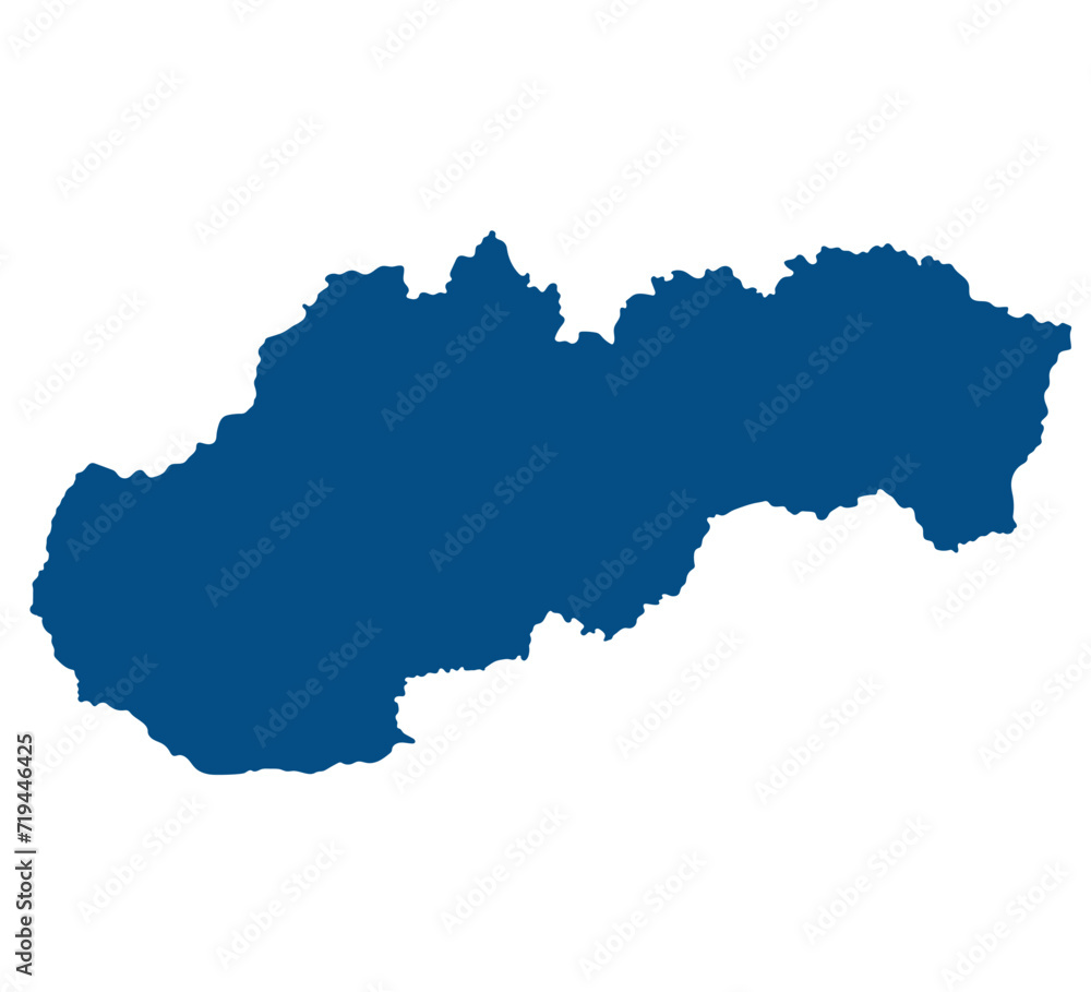 Fototapeta premium Slovakia map. Map of Slovakia in blue color 