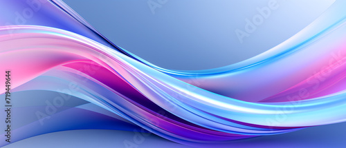 Stylized abstract waves in blue and pink hues, light silver and violet tones. Clean lines, pure forms, 8k resolution. Layered translucency, flickr of vibrant colors