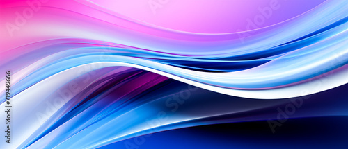 Stylized abstract waves in blue and pink, light silver and purple colors. Clean lines, clean shapes, 8k resolution, multi-layer translucency. Ideal for bright, smooth backgrounds