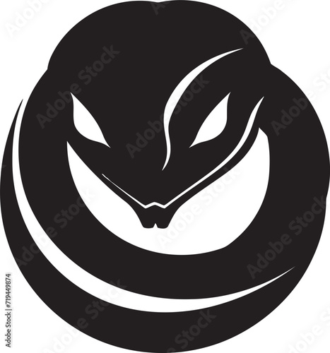 Sinister Charm Snake Vector StyleEbony Slither Noir Vector Graphic