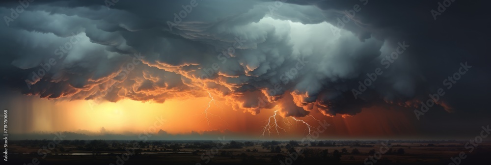 dramatic huge clouds of thunderstorm on sky with sunset dramatic huge clouds of thunderstorm on sky with sunset