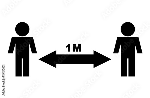 vector illustration black icon concept 1 meter distance