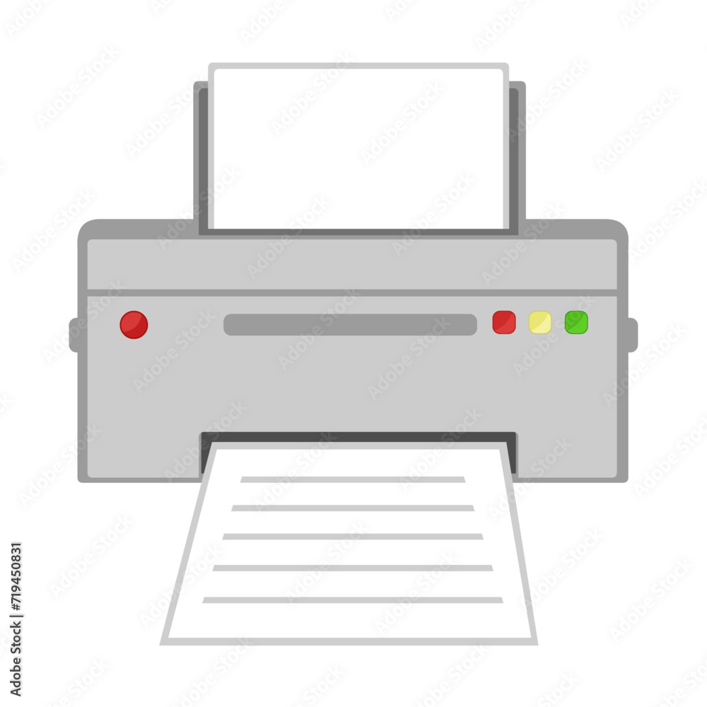 vector illustration print printing a sheet paper vector illustration print printing a sheet paper