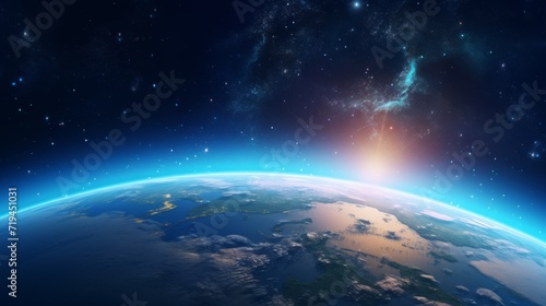 planet earth with atmosphere in space