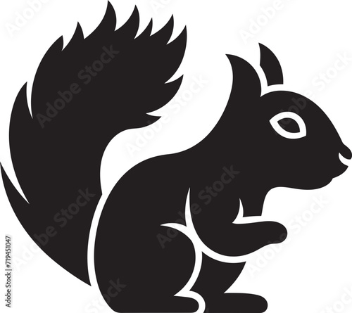 Epic Squirrel Outline Dark Vector DesignSleek Squirrel Silhouette Black Vector Illustration