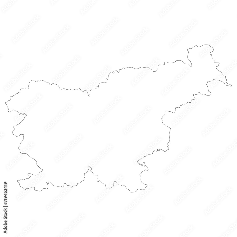 Slovenia map. Map of Slovenia in white color