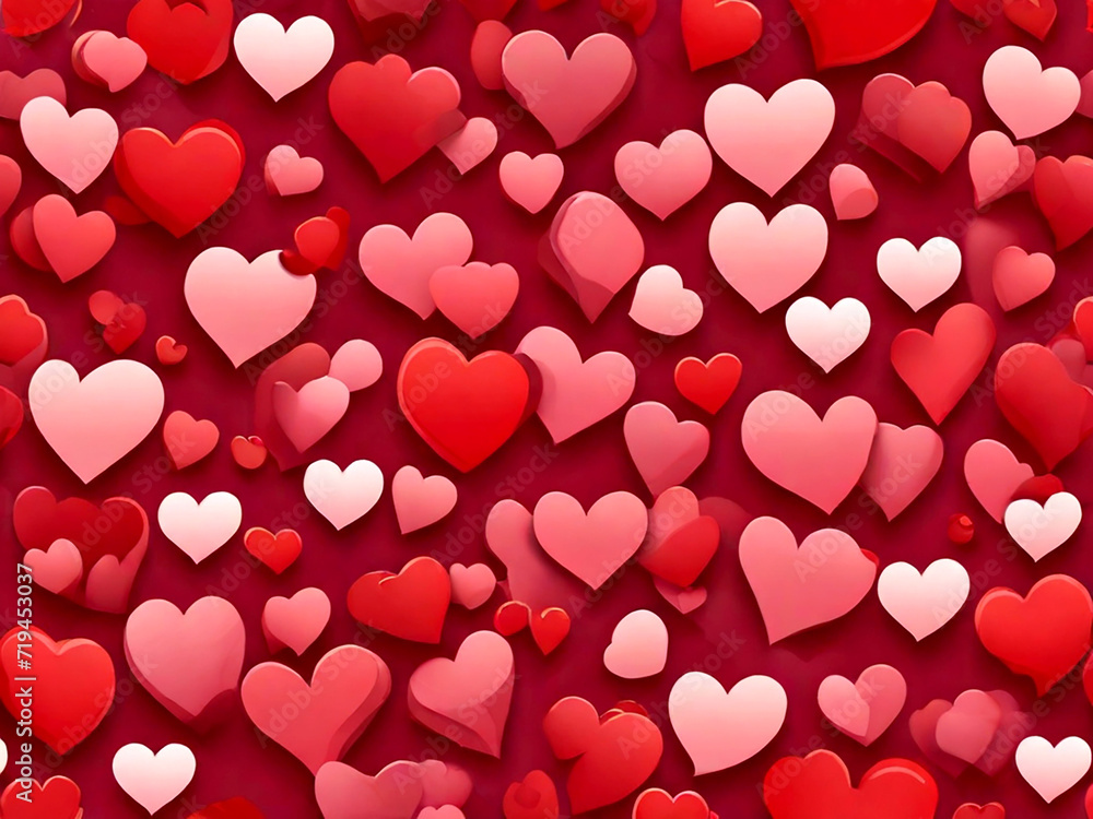 Red love heart seamless pattern illustration. Red love heart seamless pattern illustration.