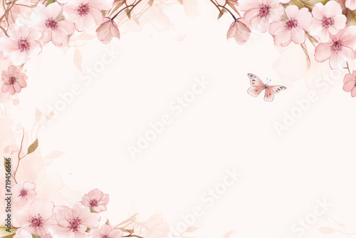 Flower frame background with space for text.  