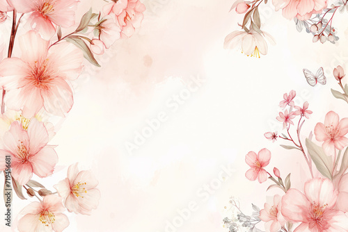 Flower frame background with space for text. 